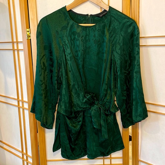 Zara Tie-Waist Blouse - Picture 1 of 9